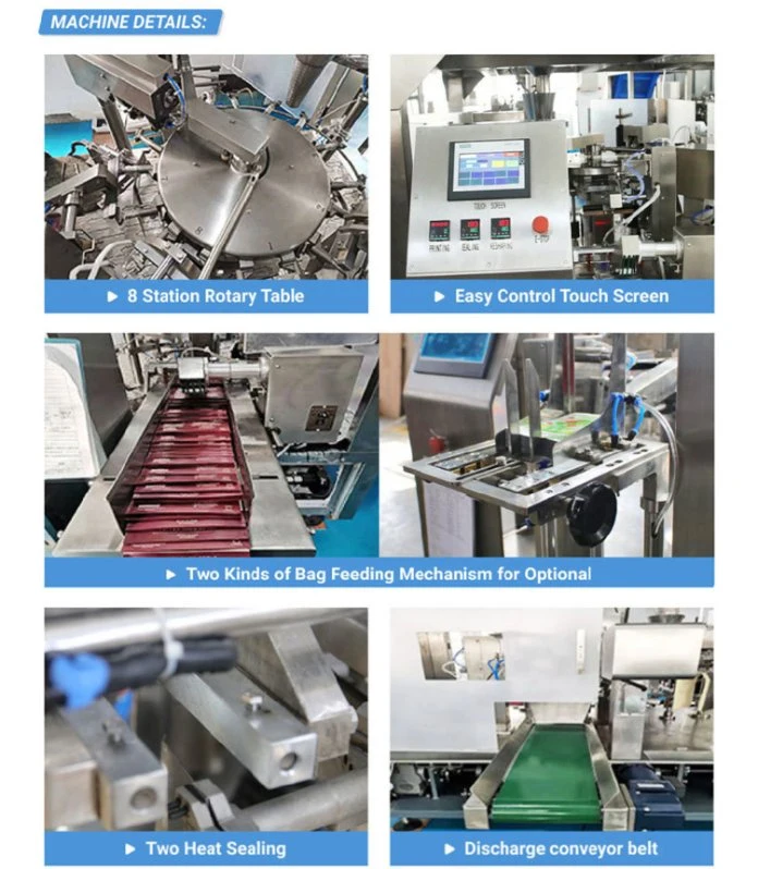 Automatic Granule Nuts Cashew Peanuts Food Pre-Made Pouch Zipper Stand-up Pouch Packing Machine
