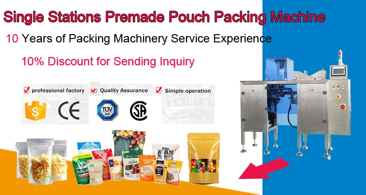 Automatic Multi-Function Rotary Premade Stand up Pouch Bag Filling Powder Snack Food Packaging Packing Machine
